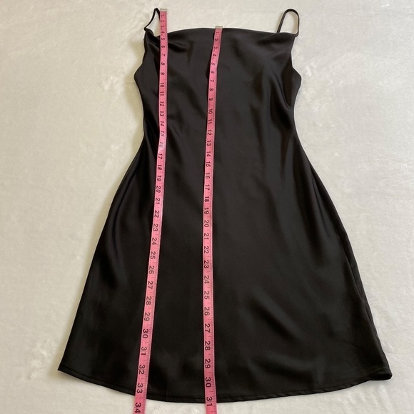 Urban Outfitters Cowl Neck Black Slip Mini Dress, Size Small - Picture 9 of 13